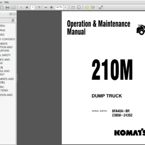 Komatsu 210M Dump Truck Operation & Maintenance Manual BFA40A BR 23858 24352 - PDF Download