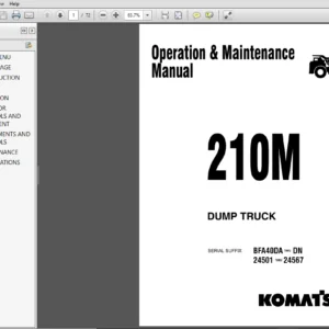 Komatsu 210M Dump Truck Operation & Maintenance Manual BFA40DP- EP 24577-24647 A10609- A10624 - PDF Download