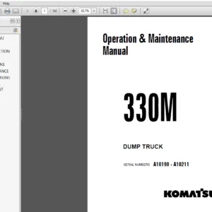 Komatsu 330M Dump Truck Operation & Maintenance Manual SERIAL NUMBERS A10190-A10211 - PDF Download