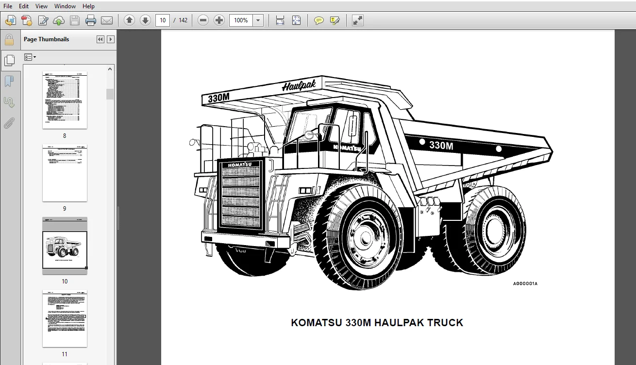 Komatsu 330M Dump Truck Operation & Maintenance Manual SERIAL NUMBERS A10190-A10211 - PDF Download - Image 3