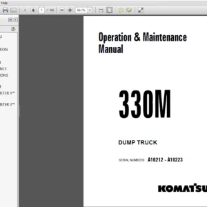 Komatsu 330M Dump Truck Operation & Maintenance Manual SERIAL NUMBERS A10212-A10223 - PDF Download
