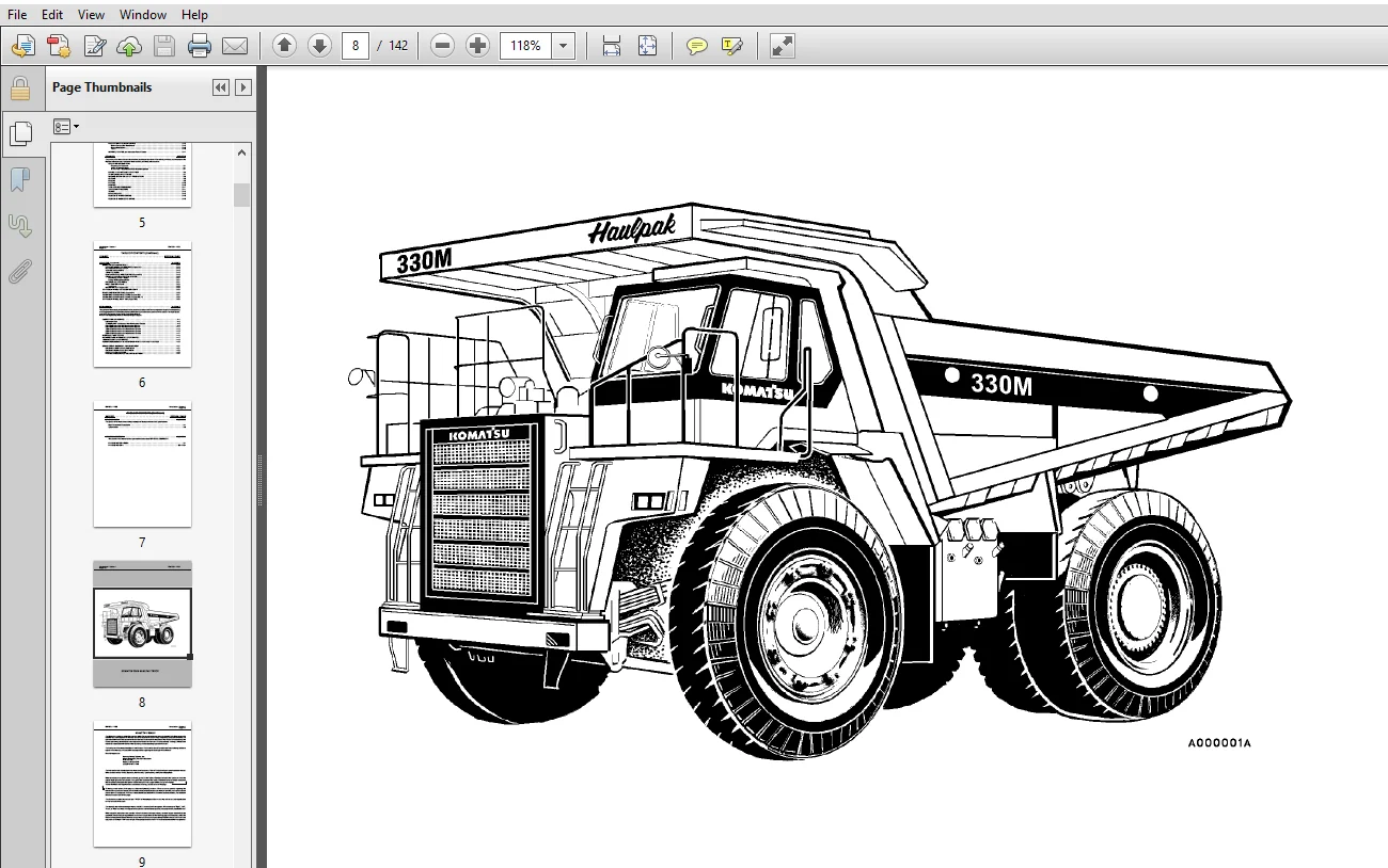 Komatsu 330M Dump Truck Operation & Maintenance Manual SERIAL NUMBERS A10212-A10223 - PDF Download - Image 3