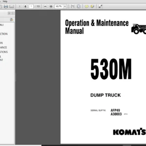 Komatsu 530M Dump Truck Operation & Maintenance Manual - PDF Download