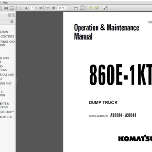 Komatsu 860E-1KT Dump Truck Operation & Maintenance Manual Serial Number: A30004-A30014 - PDF Download