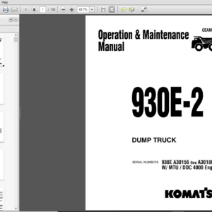 Komatsu 930E-2 Dump Truck Operation & Maintenance Manual - PDF Download