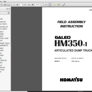 Komatsu Articulated Dump Truck HM350-1 Field Assembly Instruction Manual - PDF Download