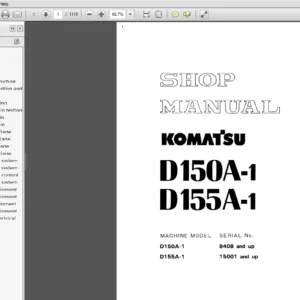 Komatsu D150A-1 D155A-1 Bulldozer WorkShop Service Repair Manual - PDF Download