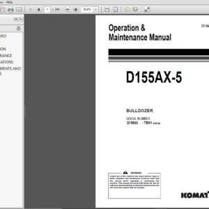 Komatsu D155AX-5 Bulldozer Printed Operation & Maintenance Manual - PDF Download