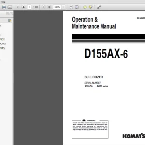 Komatsu D155AX-6 Bulldozer Operation & Maintenance Manual - PDF Download