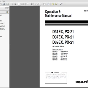 Komatsu D31EX, PX-21 D37EX, PX-21 D39EX, PX-21 Bulldozer Operation & Maintenance Manual - PDF Download