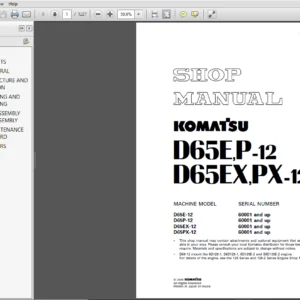 Komatsu D65E-12, D65P-12, D65EX-12, D65PX-12 Bulldozer (60001 and up) Shop Manual - PDF DOWNLOAD