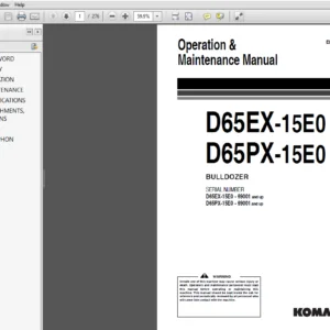 Komatsu D65EX-15E0 D65PX-15E0 BullDozer Operation & Maintenance Manual - PDF Download