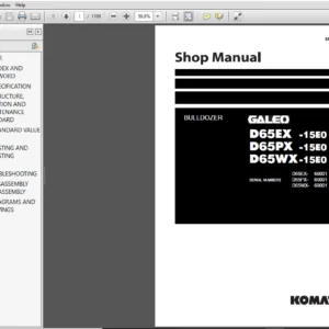Komatsu D65EX-15E0, D65PX-15E0, D65WX-15E0 Galeo Bulldozer (69001 and up) Shop Manual - PDF DOWNLOAD