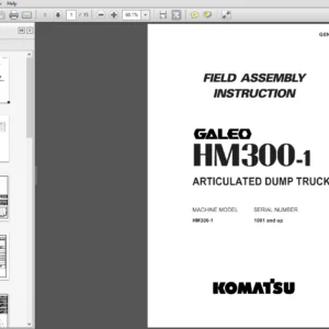 Komatsu Galeo HM300-1 Articulated Dump Truck Field Assembly Instruction manual