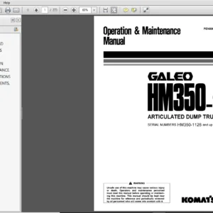 Komatsu Galeo HM350-1 Dumptruck Printed Operation Maintenance Manual - PDF Download