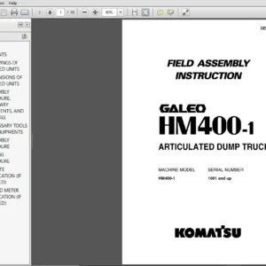 Komatsu Galeo HM400-1 Articulated Dump Truck Field Assembly Instruction Manual - PDF Download