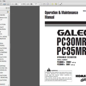 Komatsu Galeo PC30MR-2 PC35MR-2 Hydraulic Excavator Operation & Maintenance Manual - PDF Download