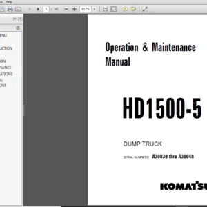 Komatsu HD1500-5 Dump Truck Operation & Maintenance Manual - PDF Download