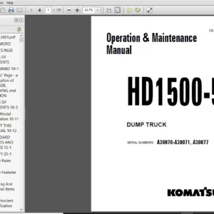 Komatsu HD1500-5 Dump Truck Operation & Maintenance Manual - PDF Download