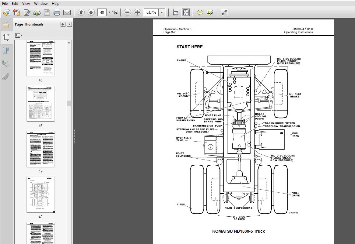 Komatsu HD1500-5 Dump Truck Operator's Manual PDF Download - Image 4