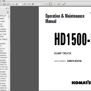 Komatsu HD1500-5 Dump Truck Operation & Maintenance Manual - PDF Download