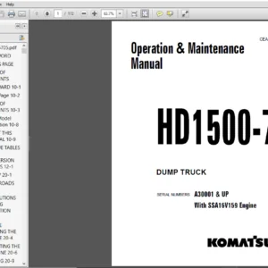 Komatsu HD1500-7 Dump Truck Operation & Maintenance Manual - PDF Download