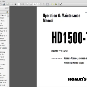 Komatsu HD1500-7 Dump Truck Operation & Maintenance Manual - PDF Download