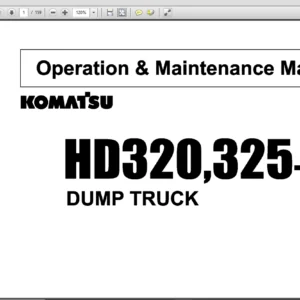 Komatsu HD320-3, HD325-3 Dump Truck Operation & Maintenance Manual - PDF Download