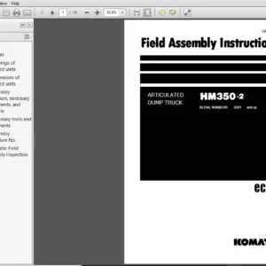 Komatsu HM350-2 Articulated Dump Truck Field Assembly Instruction Manual - PDF Download