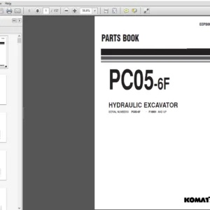 Komatsu PC05-6F Hydraulic Excavtor Parts Catalogue Manual - PDF Download