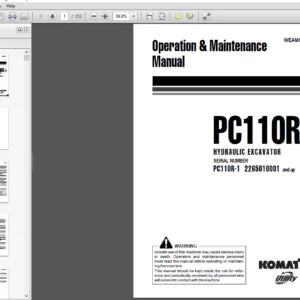 Komatsu PC110R-1 Hydraulic Excavator Operation & Maintenance Manual - PDF Download