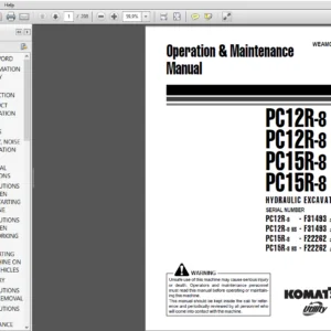 Komatsu PC12R-8 PC12R-8 HS PC15R-8 PC15R-8 HS Hydraulic Excavator Operation & Maintenance Manual - PDF Download
