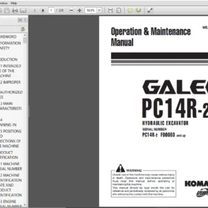Komatsu PC14R-2 Galeo Hydraulic Excavator Operation & Maintenance Manual (F00003 and up)-WEAM007700 - PDF Downloa
