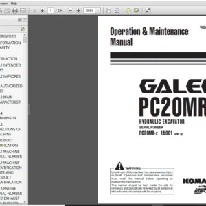 Komatsu PC20MR-2 Galeo Hydraulic Excavator Operation & Maintenance Manual (15001 and up) - PDF DOWNLOAD