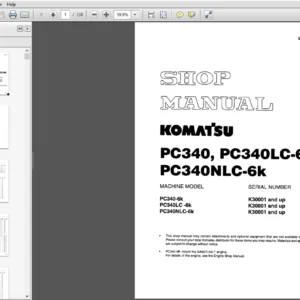 Komatsu PC340-6K, PC340LC-6K, PC340NLC-6K Hydraulic Excavator Shop Manual - PDF DOWNLOAD