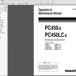 Komatsu PC450-8, PC450LC-8 Hydraulic Excavator Operation & Maintenance Manual (K50001 and up) - PDF DOWNLOAD