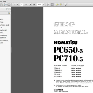 Komatsu PC650-5, PC650SE-5, PC650LC-5, PC710-5, PC710SE-5 Hydraulic Excavator Shop Manual - PDF DOWNLOAD
