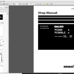 Komatsu PC800-8, PC800LC-8 Galeo Hydraulic Excavator Service Repair Manual - PDF Download
