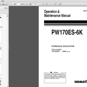 Komatsu PW170ES-6K Hydraulic Excavator Operation & Maintenance Manual (K34001 and up) - PDF DOWNLOAD