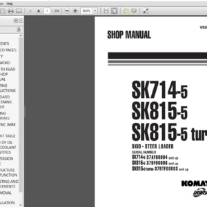 Komatsu SK714-5, SK815-5, SK815-5 turbo Skid-Steer Loader Shop Manual - PDF DOWNLOAD