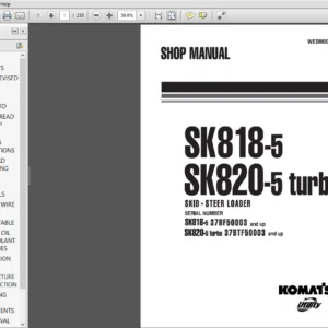 Komatsu SK818-5, SK820-5 turbo Skid-Steer Loader Shop Manual - PDF DOWNLOAD