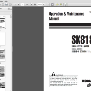 Komatsu SK818-5 Skid-Steer Loader Operation & Maintenance Manual - PDF DOWNLOAD