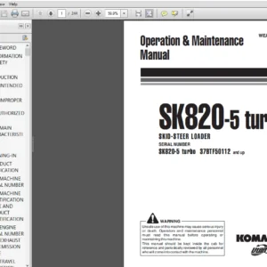Komatsu SK820-5 turbo Skid-Steer Loader Operation & Maintenance Manual - PDF DOWNLOAD