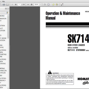 Komatsu Sk714-5 Skid Steer Loader Operation & Maintenance Manual - PDF  Download