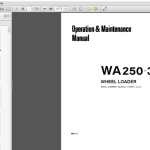 Komatsu WA250-3 Wheel Loader Operation & Maintenance Manual - PDF Download