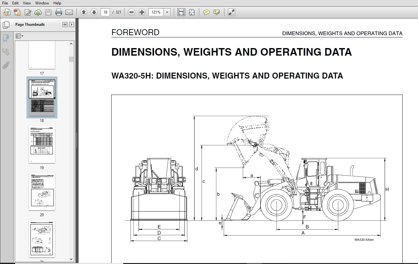 Komatsu WA320-5H Wheel Loader Operation & Maintenance Manual - PDF Download - Image 4