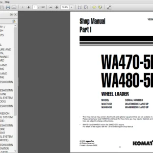 Komatsu WA470-5H, WA480-5H Wheel Loader Shop Manual - PDF DOWNLOA
