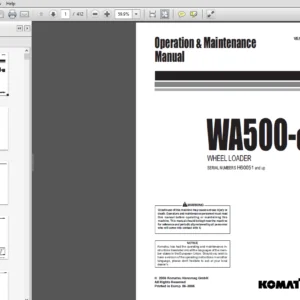 Komatsu WA500-6H Wheel Loader Operation & Maintenance Manual - PDF Download