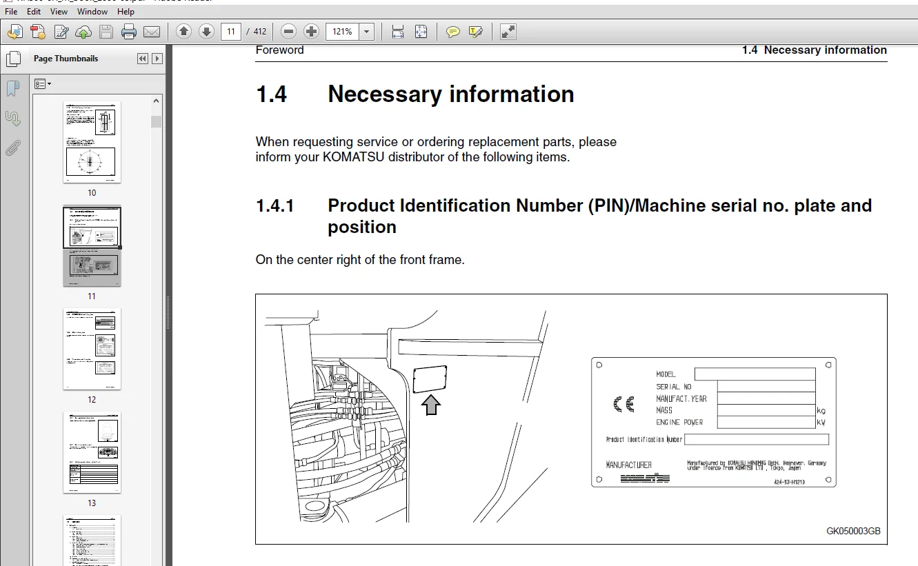 Komatsu WA500-6H Wheel Loader Operation & Maintenance Manual - PDF Download - Image 3
