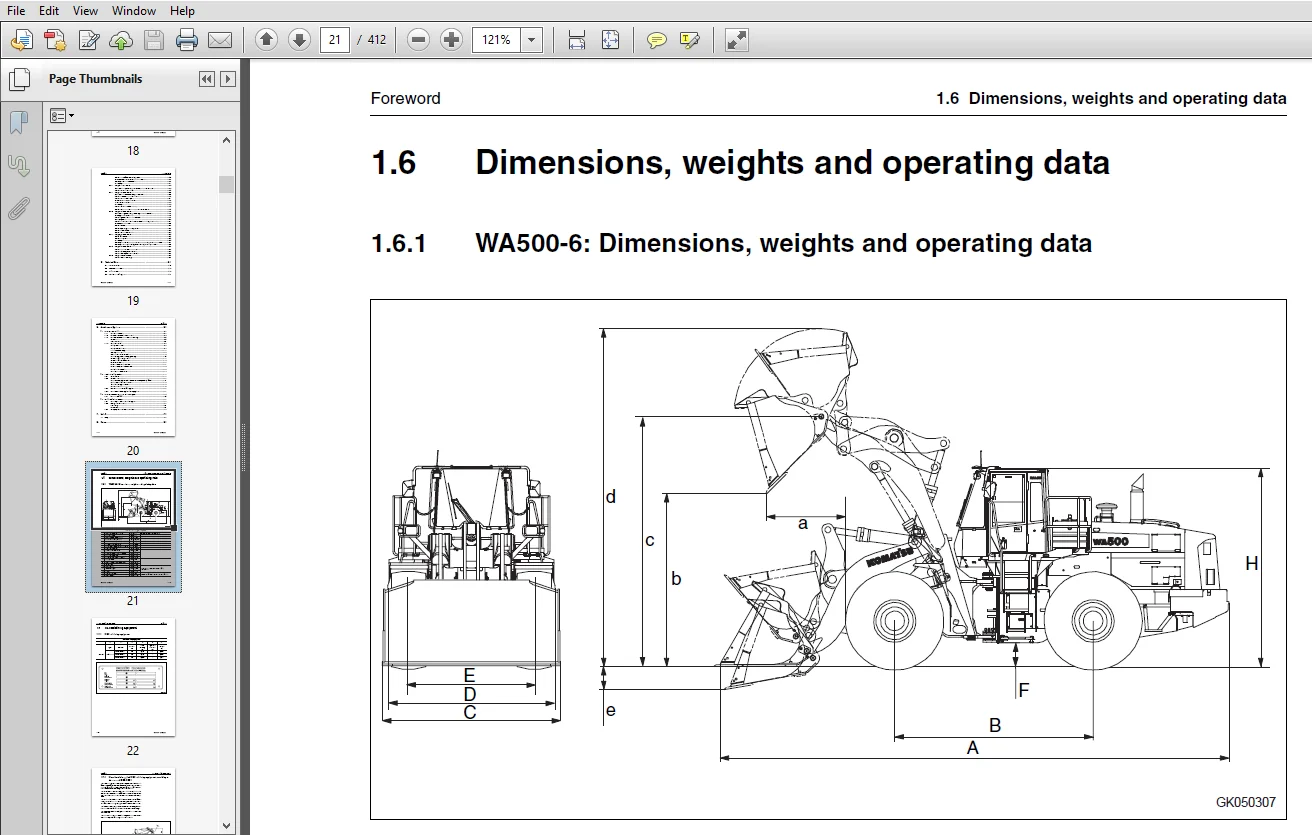 Komatsu WA500-6H Wheel Loader Operation & Maintenance Manual - PDF Download - Image 4